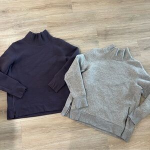 All in motion gray and purple side zip pullovers
